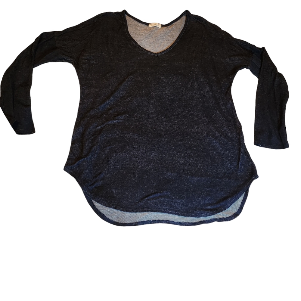 Olivia Rae Women's Denim Blue Lightweight Soft Long-Sleeve Shirt Size Medium D58